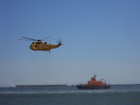 Sea King Rescue Helicopter and Lifeboat at a Coastal Display July 2011